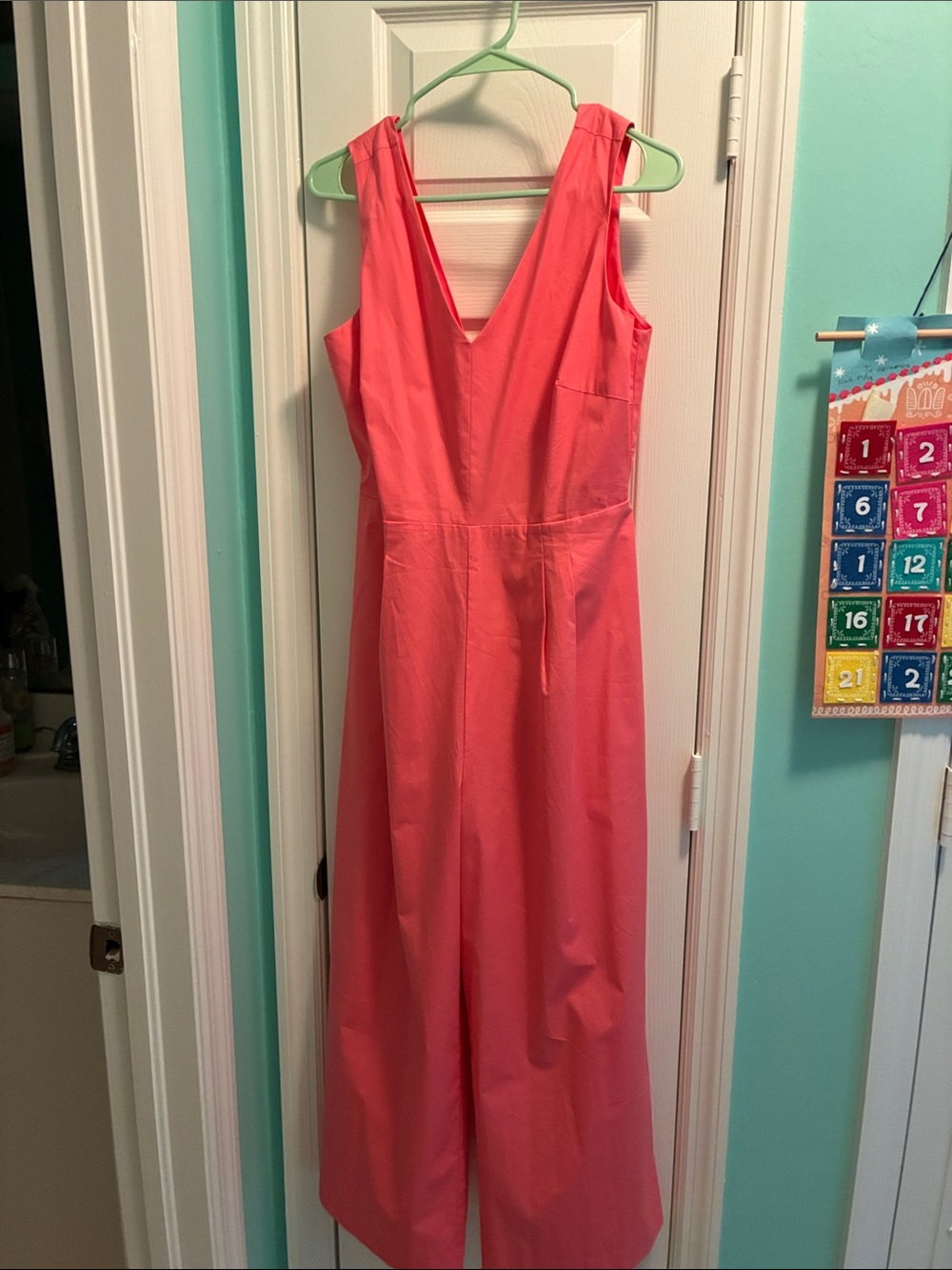 Sleeveless V-Neck Coral Jumpsuit